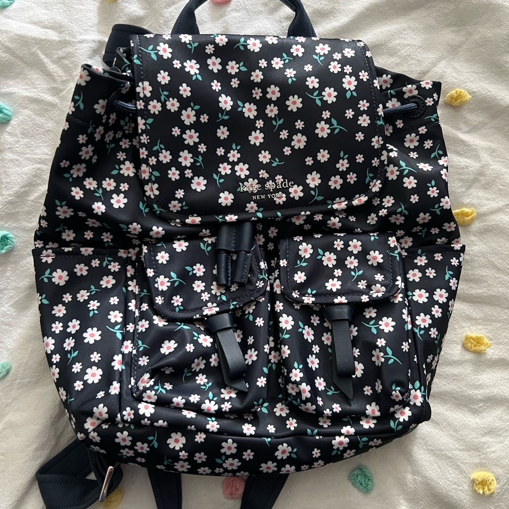 Kate Spade Navy Floral Daisy Nylon Backpack